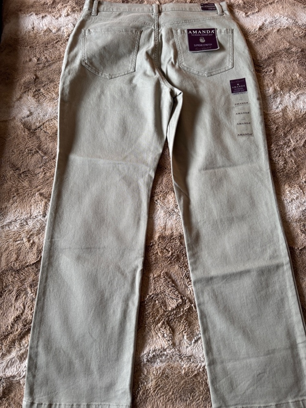 Gloria Vanderbilt Amanda Jeans 14 Short NWT Olive Tapered Classic Rise Stretch - Picture 10 of 13